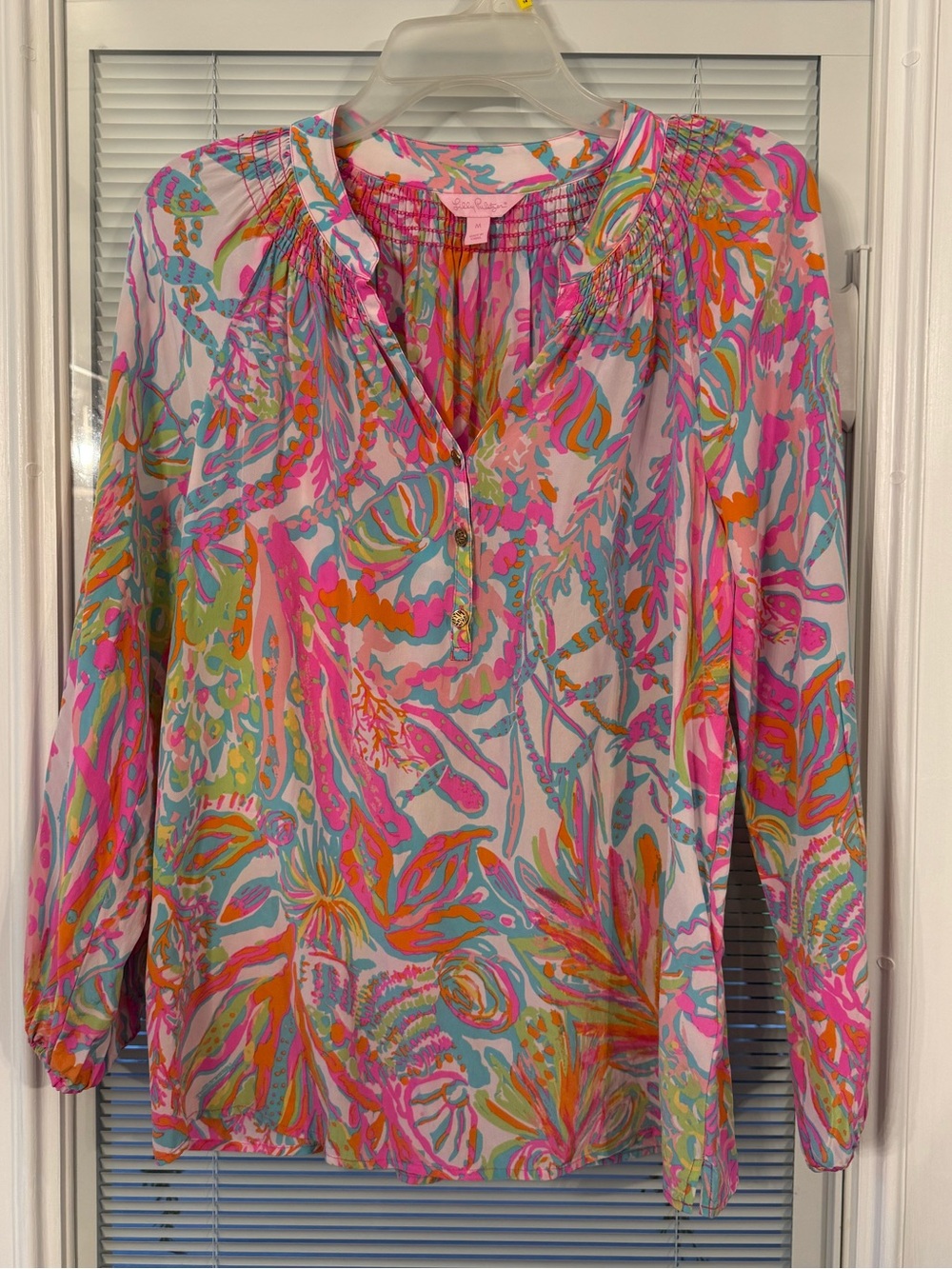 Lilly Pulitzer 100% Silk Blouse Top Medium
